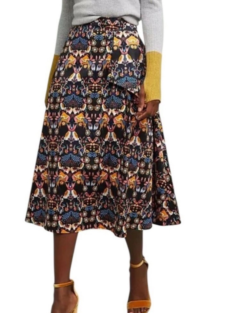 Eva Franco for Anthropologie Fox & Rabbit Midi Skirt Size‎ 2 NWOT